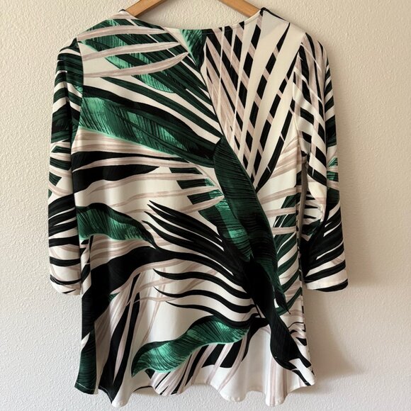 Alfani Petite Palm‎ Print 3/4 Sleeves Size PL - Picture 3 of 6